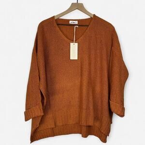 In loom rust orange chunky sweater